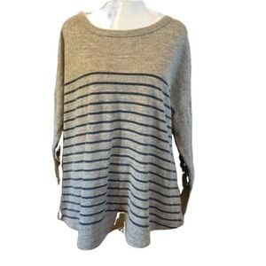 Perch by Blu Pepper long sleeve lightweight sweater. Size 1XL. Gray with stripes